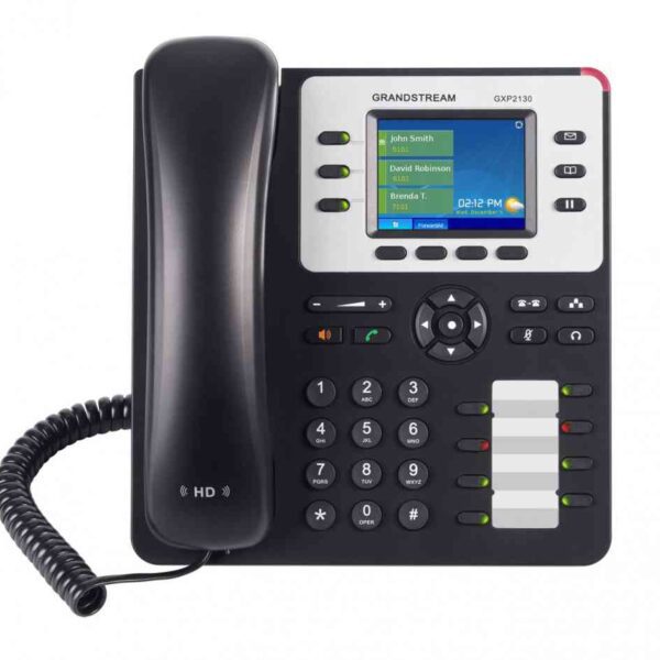 Black and white phone on table, highlighting best IVR services, office PBX telephone service, and business PBX phone system