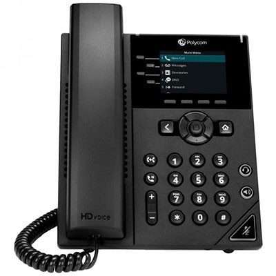 Black phone on its stand representing VoIP phone system, office telephone system, and PBX phone service for seamless business communication