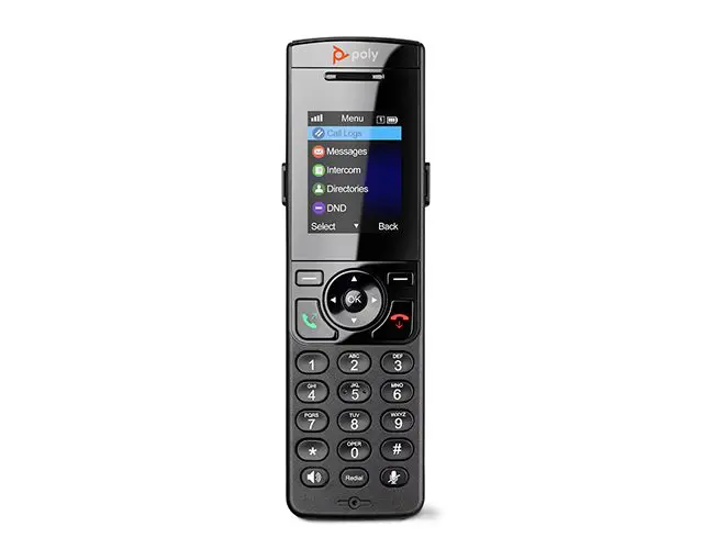 Black and silver phone on table representing an Office telephone system and PBX phone service for efficient business communication